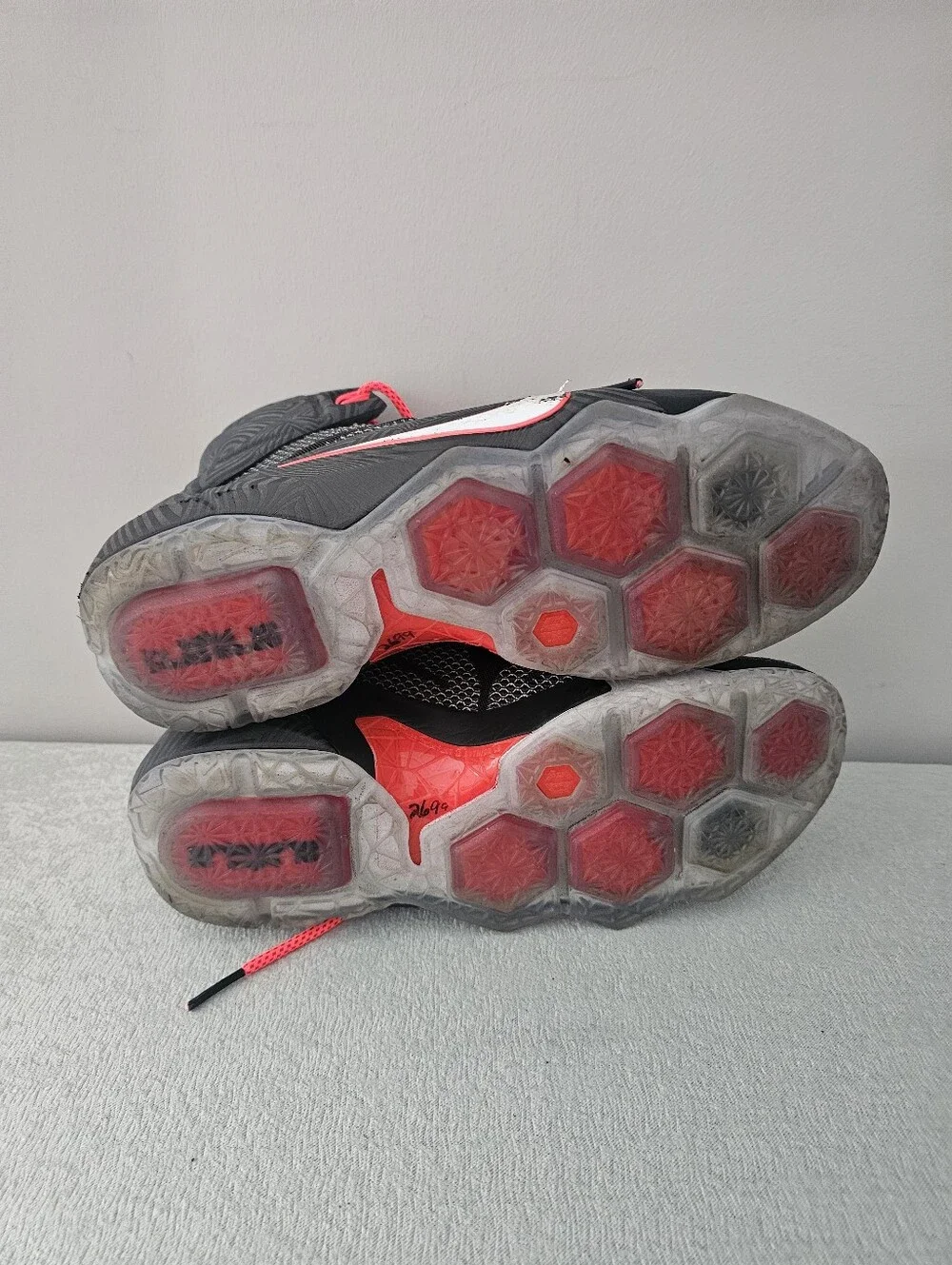 NIKE Lebron 12 Court Vision Black & Red Athletic, Basketball Shoes, Sneakers